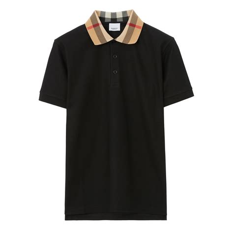 burberry black polo mens|burberry polo shirts men's black.